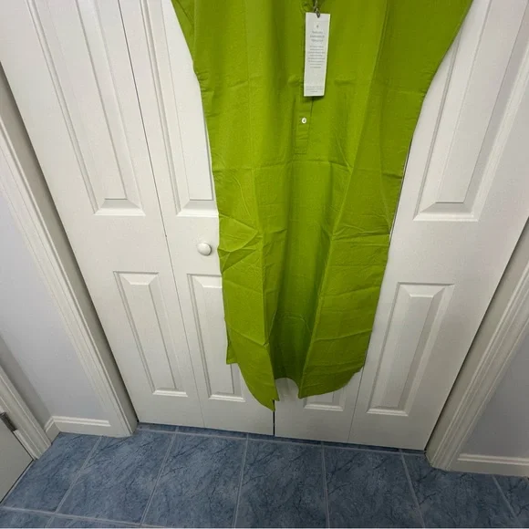 Sale‼️Nicobar Apple Green Sleeveless Button-Up Dress with side pockets size 2XL - Picture 5 of 12